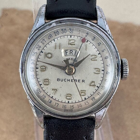 Vintage Bucherer Mechanical Hand Wind Day-Date Vintage Working Watch 1940-1950\'s main image 4